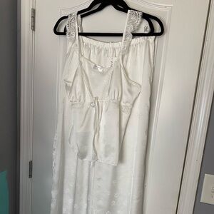 Waverles Silky Flora Tank & Pant Set in Dove